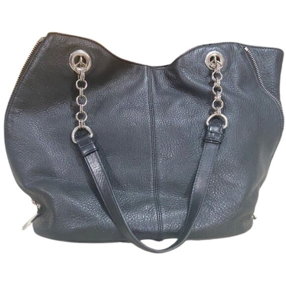 Vince Camuto - Dara, Hobo Style Bag, Genuine Black Leather Handbag, Light Weight - Picture 3 of 16